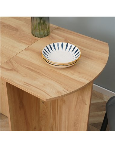 HOMCOM Four-Person Drop Leaf Dining Table - Wood-Effect