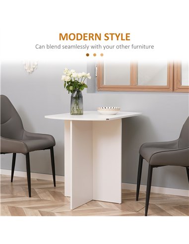 HOMCOM Four-Person Drop Leaf Dining Table - White