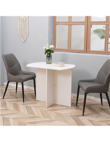 HOMCOM Four-Person Drop Leaf Dining Table - White