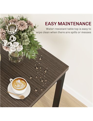 HOMCOM Three-Piece Minimal and Compact Dining Set, Grey Wood Grain