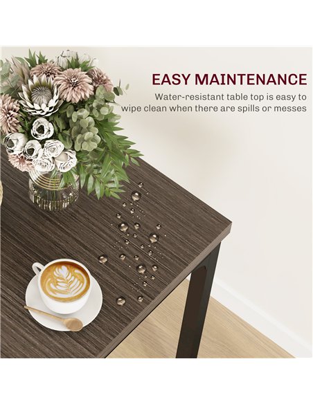 HOMCOM Three-Piece Minimal and Compact Dining Set, Grey Wood Grain - pic 132182 | FastDaddyshop