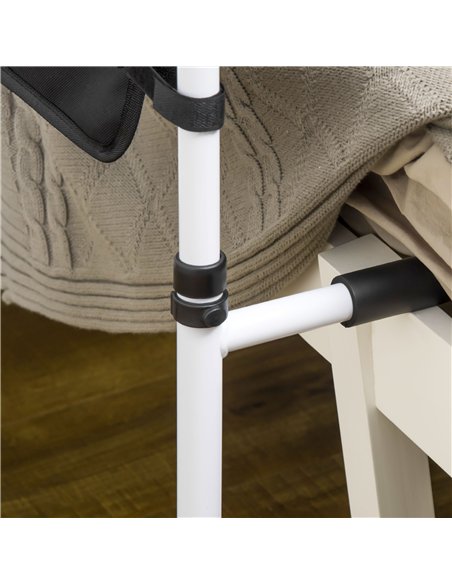 HOMCOM Safety Bed Rail, Height Adjustable Bed Assist Rail with Storage Pocket, Grab Bar for Disabled and Senior, White - pic 132201 | FastDaddyshop