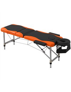 HOMCOM Foldable Massage Table Professional Salon SPA Facial Couch Bed Black and Orange