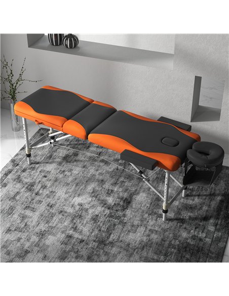 HOMCOM Foldable Massage Table Professional Salon SPA Facial Couch Bed Black and Orange - pic 132205 | FastDaddyshop