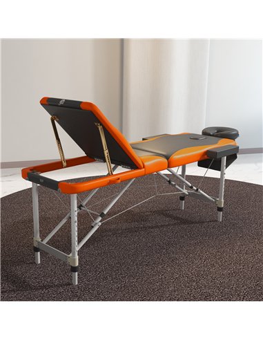 HOMCOM Foldable Massage Table Professional Salon SPA Facial Couch Bed Black and Orange