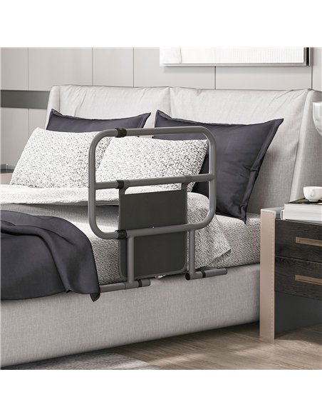HOMCOM Folding Bed Rail for Elderly Adults, Bed Assist Rail with Storage Pocket for Disabled, Pregnant, Black - pic 132214 | FastDaddyshop
