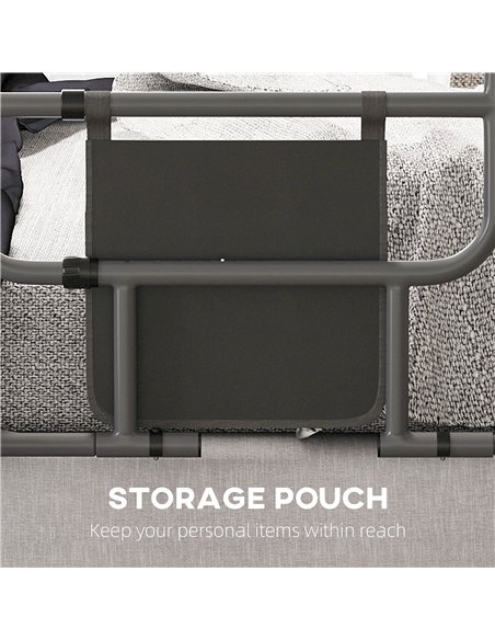 HOMCOM Folding Bed Rail for Elderly Adults, Bed Assist Rail with Storage Pocket for Disabled, Pregnant, Black - pic 132217 | FastDaddyshop