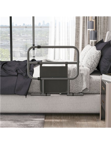 HOMCOM Folding Bed Rail for Elderly Adults, Bed Assist Rail with Storage Pocket for Disabled, Pregnant, Black - pic 132219 | FastDaddyshop
