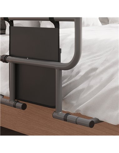 HOMCOM Folding Bed Rail for Elderly Adults, Bed Assist Rail with Storage Pocket for Disabled, Pregnant, Black