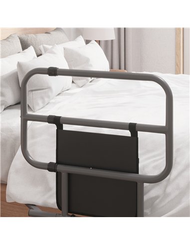 HOMCOM Folding Bed Rail for Elderly Adults, Bed Assist Rail with Storage Pocket for Disabled, Pregnant, Black
