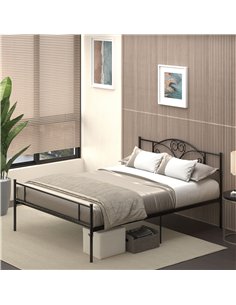 HOMCOM King Size Bed Frame, 5ft4 Metal Bed Base with Headboard and Footboard, 31cm Underneath Storage Space for Bedroom 2