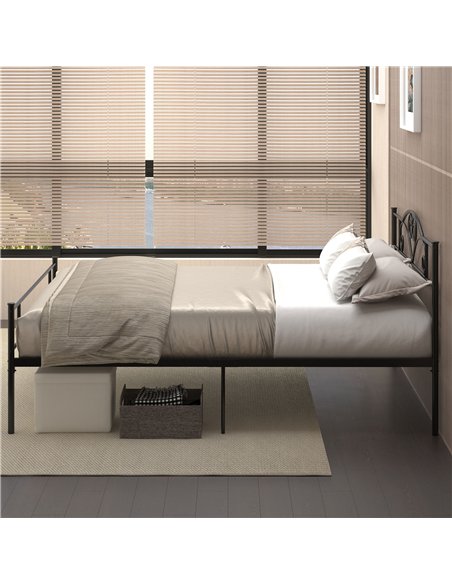 HOMCOM King Size Bed Frame, 5ft4 Metal Bed Base with Headboard and Footboard, 31cm Underneath Storage Space for Bedroom - pic 132228 | FastDaddyshop