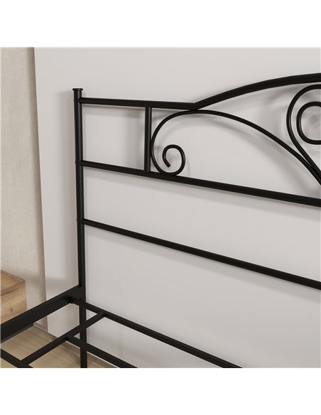 HOMCOM King Size Bed Frame, 5ft4 Metal Bed Base with Headboard and Footboard, 31cm Underneath Storage Space for Bedroom - pic 132229 | FastDaddyshop