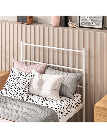 HOMCOM Single Bed Frame, Metal Bed Base with Headboard and Footboard, Metal Slat Support and 31cm Underbed Storage Space - pic 132238 | FastDaddyshop