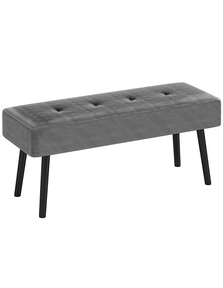 HOMCOM End of Bed Bench, Corduroy Bedroom Bench with Thick Padding and Steel Legs, Tufted Window Seat for Entryway, Living Room, - pic 132249 | FastDaddyshop