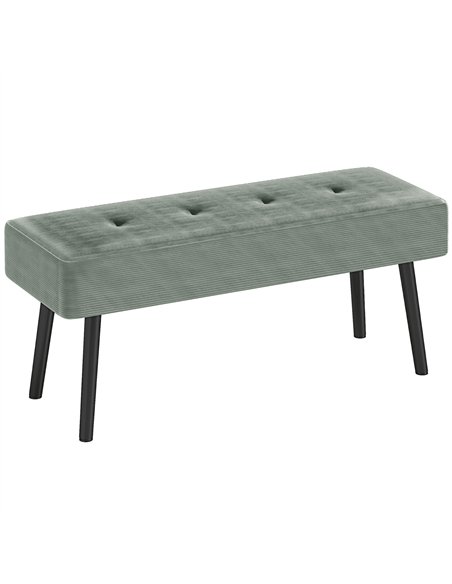 HOMCOM End of Bed Bench, Corduroy Bedroom Bench with Thick Padding and Steel Legs, Tufted Window Seat for Entryway, Living Room, - pic 132258 | FastDaddyshop