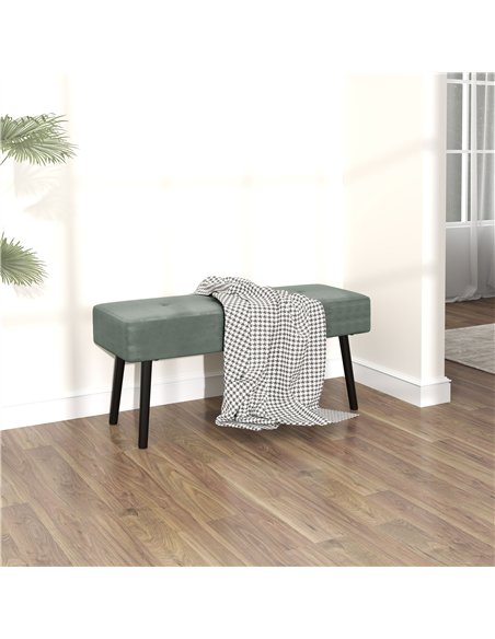 HOMCOM End of Bed Bench, Corduroy Bedroom Bench with Thick Padding and Steel Legs, Tufted Window Seat for Entryway, Living Room, - pic 132264 | FastDaddyshop