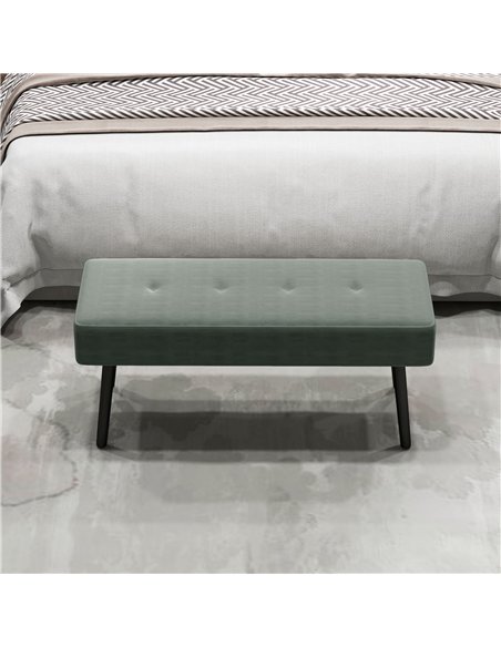 HOMCOM End of Bed Bench, Corduroy Bedroom Bench with Thick Padding and Steel Legs, Tufted Window Seat for Entryway, Living Room, - pic 132265 | FastDaddyshop
