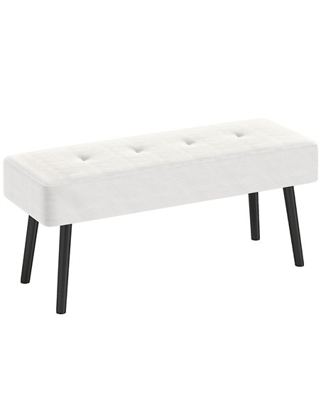 HOMCOM End of Bed Bench, Corduroy Bedroom Bench with Thick Padding and Steel Legs, Tufted Window Seat for Entryway, Living Room, - pic 132267 | FastDaddyshop