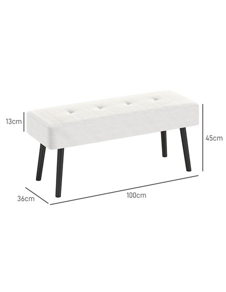HOMCOM End of Bed Bench, Corduroy Bedroom Bench with Thick Padding and Steel Legs, Tufted Window Seat for Entryway, Living Room, - pic 132269 | FastDaddyshop