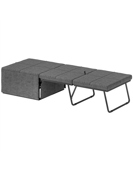 HOMCOM Folding Bed with Linen Sponge Mattress and Dust Cover, Foldable Guest Bed Compact Single Bed with Metal Frame, 69 x 181.5 - pic 132276 | FastDaddyshop