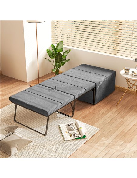 HOMCOM Folding Bed with Linen Sponge Mattress and Dust Cover, Foldable Guest Bed Compact Single Bed with Metal Frame, 69 x 181.5 - pic 132277 | FastDaddyshop