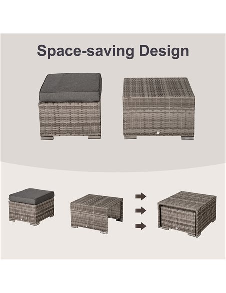 Outsunny 8-Piece Rattan Sofa Set with Cushions, Mixed Grey - pic 13228 | FastDaddyshop