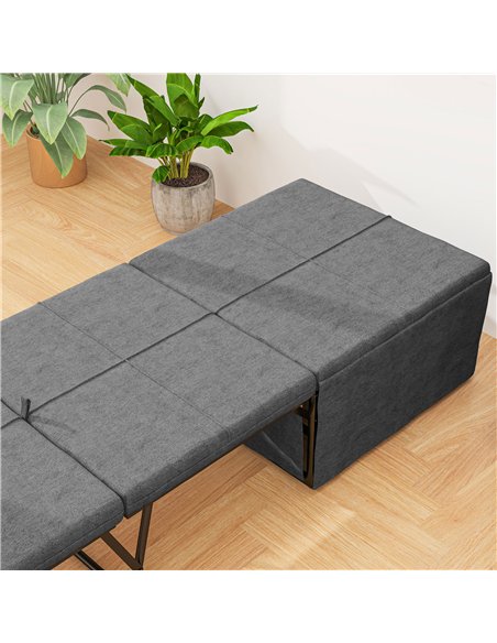 HOMCOM Folding Bed with Linen Sponge Mattress and Dust Cover, Foldable Guest Bed Compact Single Bed with Metal Frame, 69 x 181.5 - pic 132283 | FastDaddyshop
