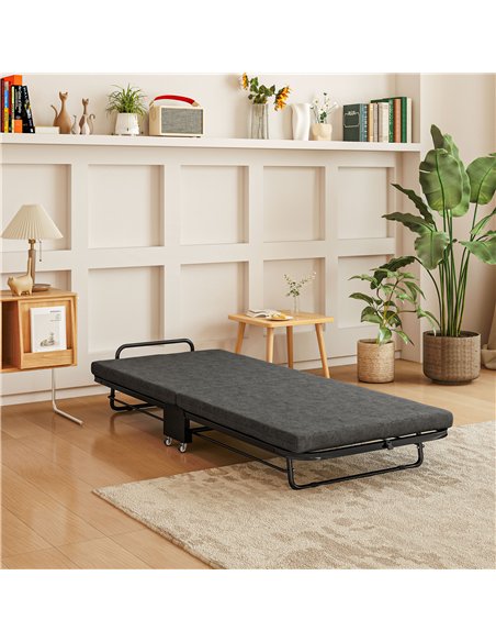 HOMCOM Single Temporary Folding Bed - Grey - pic 132286 | FastDaddyshop