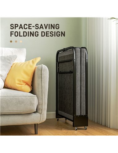 HOMCOM Single Temporary Folding Bed - Grey