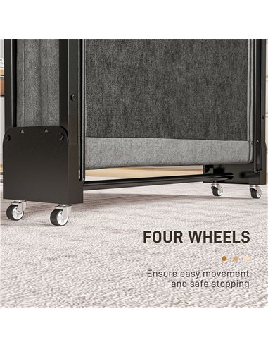 HOMCOM Single Temporary Folding Bed - Grey