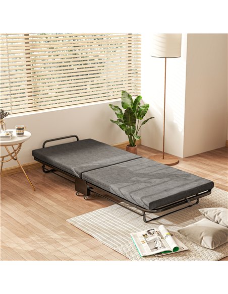 HOMCOM Single Temporary Folding Bed - Grey - pic 132293 | FastDaddyshop