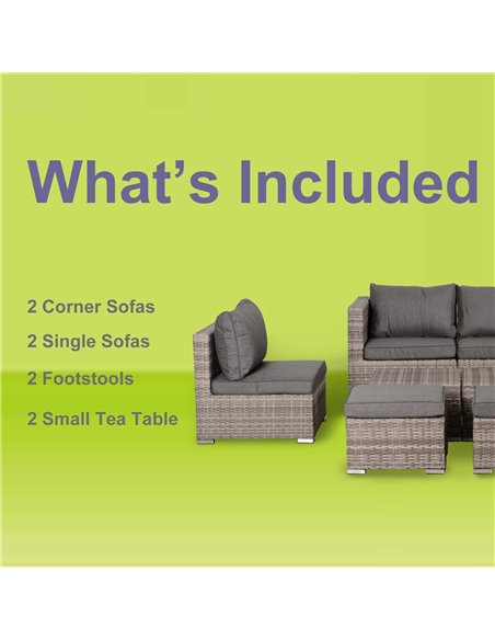 Outsunny 8-Piece Rattan Sofa Set with Cushions, Mixed Grey - pic 13230 | FastDaddyshop