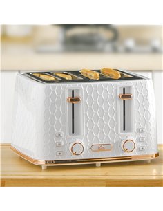 HOMCOM Four-Slice Honeycomb Toaster - White 2
