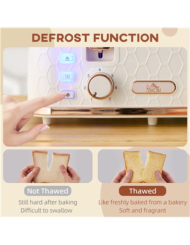HOMCOM Four-Slice Honeycomb Toaster - White