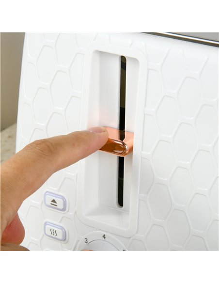 HOMCOM Four-Slice Honeycomb Toaster - White - pic 132319 | FastDaddyshop