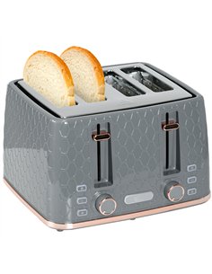 HOMCOM Four-Slice Honeycomb Toaster - Grey