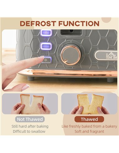 HOMCOM Four-Slice Honeycomb Toaster - Grey