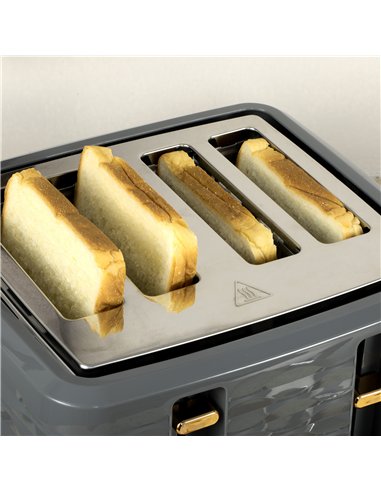HOMCOM Four-Slice Rippled Toaster - Grey