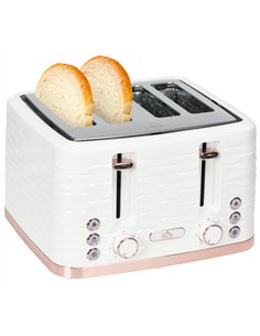 HOMCOM Four-Slice Rippled Toaster - White