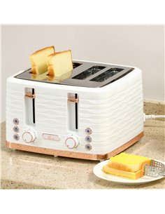 HOMCOM Four-Slice Rippled Toaster - White 2