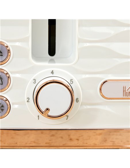 HOMCOM Four-Slice Rippled Toaster - White - pic 132347 | FastDaddyshop