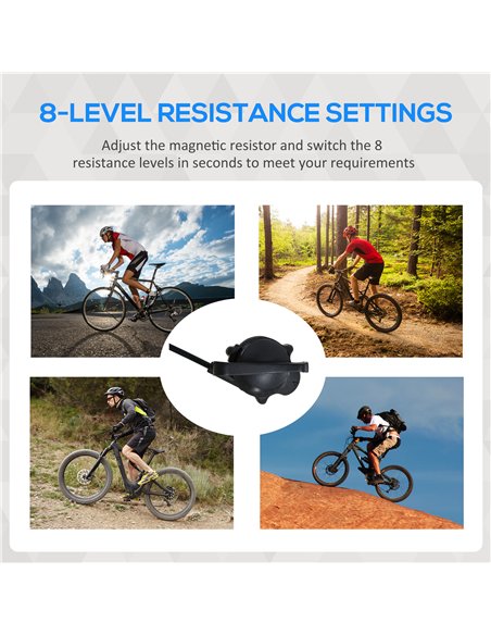 HOMCOM Indoor Bike Trainer, Foldable Turbo Trainer Bike Stand with 8 Level Magnetic Resistance, for 650C, 700C or 26"-29" Wheels - pic 132351 | FastDaddyshop
