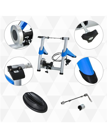 HOMCOM Indoor Bike Trainer, Foldable Turbo Trainer Bike Stand with 8 Level Magnetic Resistance, for 650C, 700C or 26"-29" Wheels - pic 132353 | FastDaddyshop
