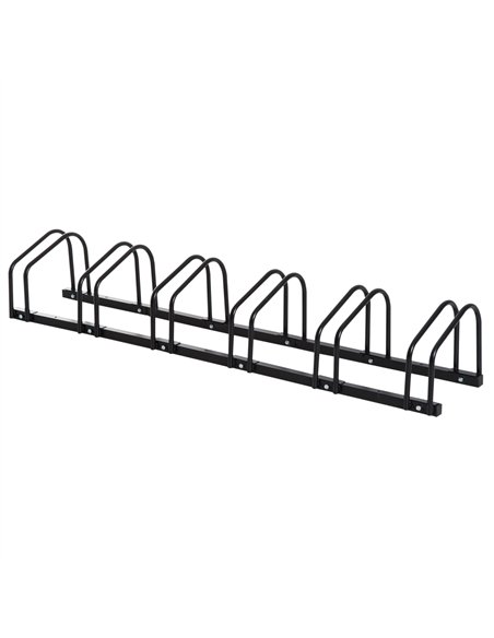 HOMCOM Bike Stand Parking Rack Floor or Wall Mount Bicycle Cycle Storage Locking Stand 179L x 33W x 27H (6 Racks, Black) - pic 132383 | FastDaddyshop