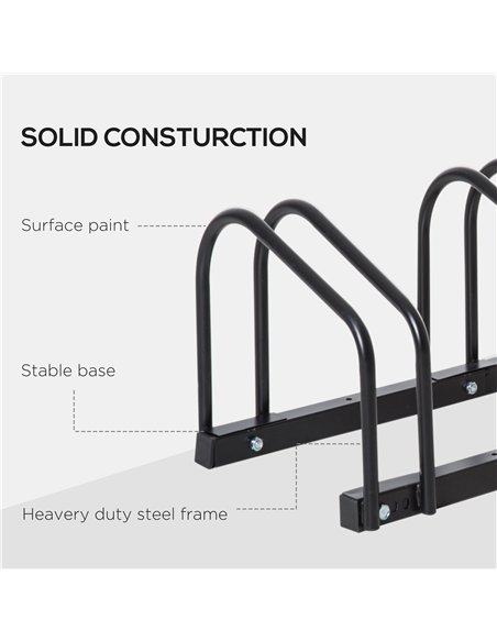 HOMCOM Bike Stand Parking Rack Floor or Wall Mount Bicycle Cycle Storage Locking Stand 179L x 33W x 27H (6 Racks, Black) - pic 132390 | FastDaddyshop