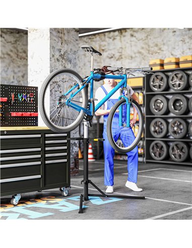 HOMCOM Bike Repair Stand, Heavy Duty Bike Stand for Maintenance, Max Load 40kg, Height Adjustable, Foldable and 360° Rotatable f