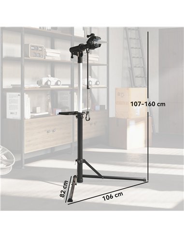 HOMCOM Bike Repair Stand, Heavy Duty Bike Stand for Maintenance, Max Load 40kg, Height Adjustable, Foldable and 360° Rotatable f