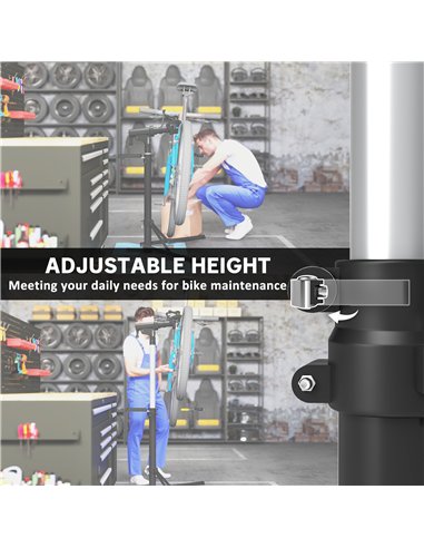 HOMCOM Bike Repair Stand, Heavy Duty Bike Stand for Maintenance, Max Load 40kg, Height Adjustable, Foldable and 360° Rotatable f