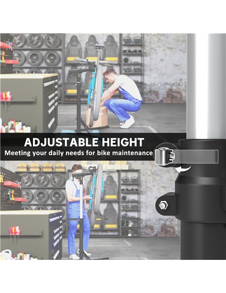 HOMCOM Bike Repair Stand, Heavy Duty Bike Stand for Maintenance, Max Load 40kg, Height Adjustable, Foldable and 360° Rotatable f - pic 132395 | FastDaddyshop